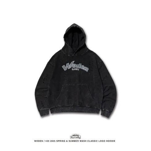430 fourthirty/WODEN® / Fourthirty® Wash Classic Logo Hoodie / フォーサーティ ウォッシュ クラシック ロゴ フーディー
